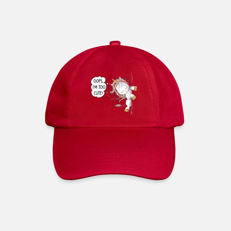 Too Cute Regenbogen Einhorn Fantasy - Baseballkappe - klassisch Rot