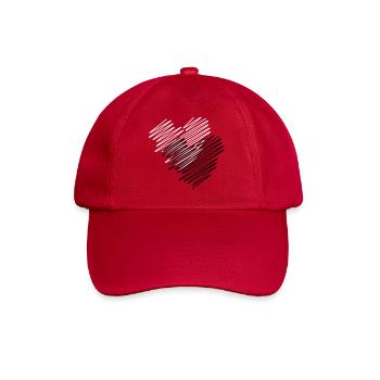Zwei Herzen Scribble - Baseballkappe - klassisch Rot - Vorne