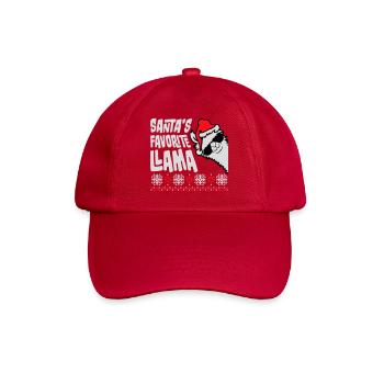 Santa's Favorite Llama Cool Side Sunglasses - Baseball Cap - classic red - Front