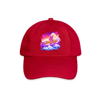 Colorful teddy boat in the sea of clouds - Baseball Cap - classic red - Front