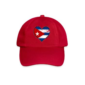 Cuba heart flag used - Baseball Cap - classic red - Front
