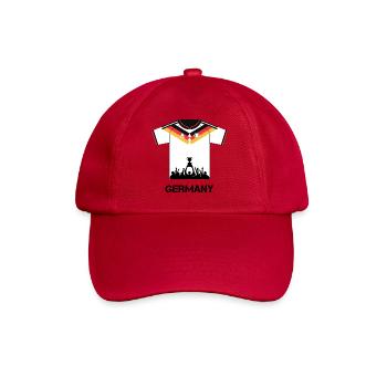 Maillot de football allemand avec coupe – Design du ventilateur - Casquette classique - rouge classique - Devant