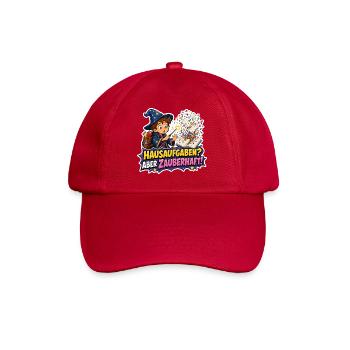 Hausaufgaben Aber Zauberhaft Zauberer Kind Spruch - Baseballkappe - klassisch Rot - Vorne
