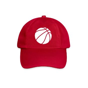 Basketball Logo weiß - Baseballkappe - klassisch Rot - Vorne