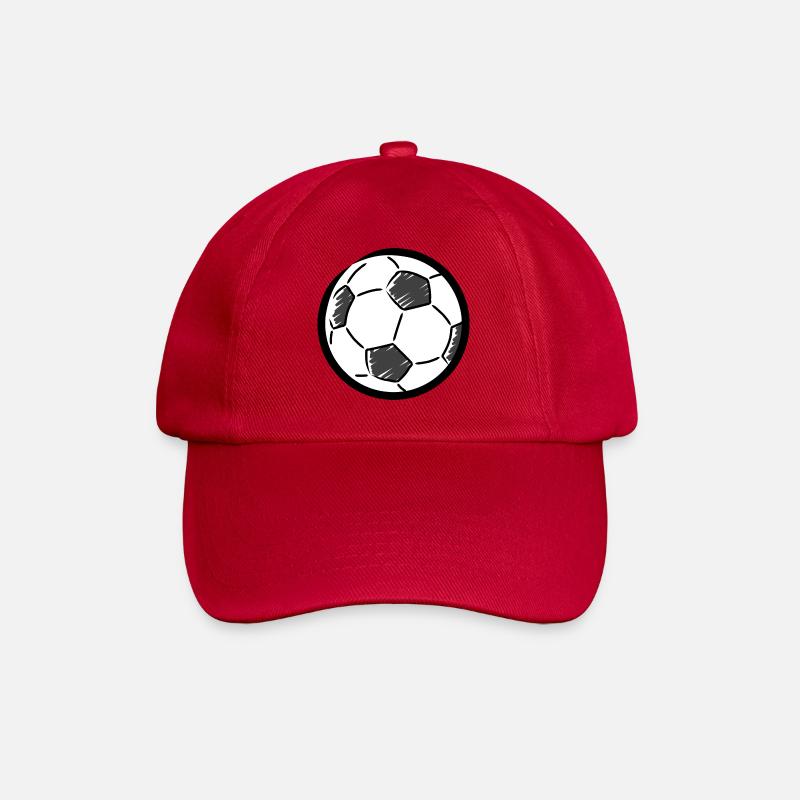 Fußball-Zeichnung - Baseballkappe - klassisch Rot