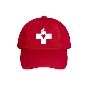 For Swiss fans with Matterhorn and heart - Baseball Cap - classic red - Front