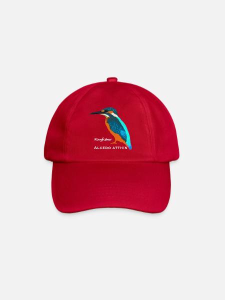 Kingfisher, wetenschappelijke / Engelse naam - Baseballcap - klassiek rood