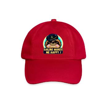 SAILING MAKES ME HAPPY SLOTH CAPTAIN - Baseball Cap - classic red - Front