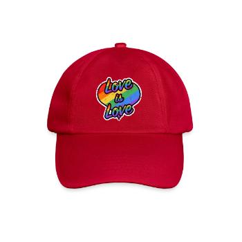 Regenbogenherz: Liebe ist Liebe - Baseballkappe - klassisch Rot - Vorne