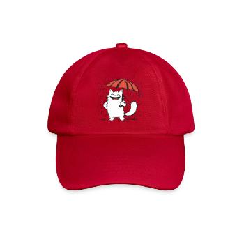 Chat heureux sous la pluie - Casquette classique - rouge classique - Devant