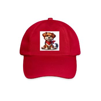 Chien câlin avec bandana rouge - Casquette classique - rouge classique - Devant
