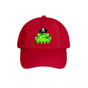 Frosch Kapitän Mütze Kröte Lustig Comic Cartoon - Baseballkappe - klassisch Rot - Vorne