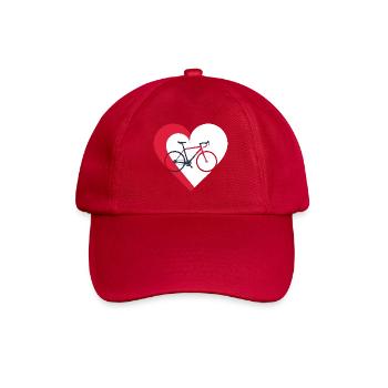 I love my bicycle - Bike and heart - Baseball Cap - classic red - Front