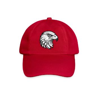 Falcon head with detailed line art design - Baseball Cap - classic red - Front