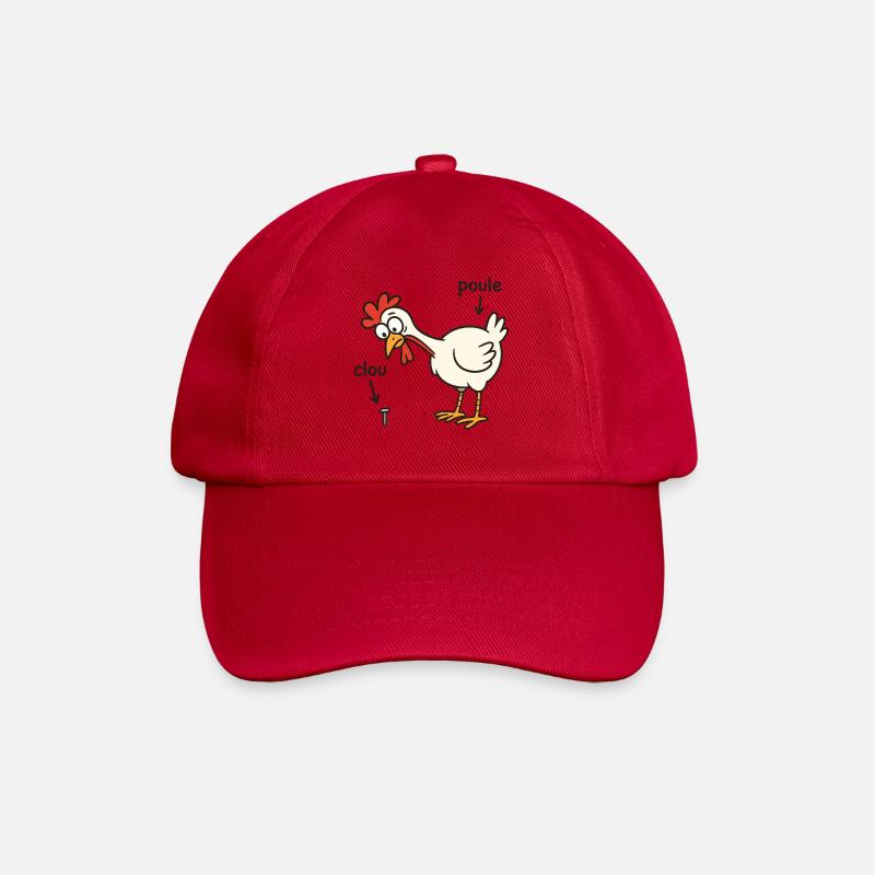 poule trouvant un clou - Casquette classique - rouge classique