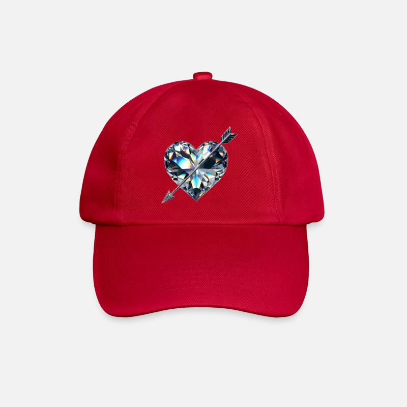 Diamantherz mit Pfeil - Baseballkappe - klassisch Rot