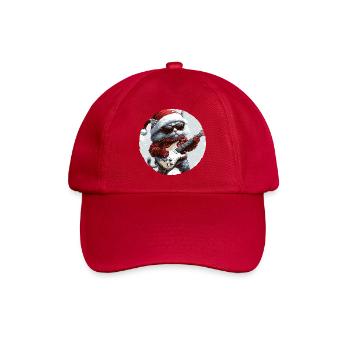 Katze Weihnachten Gitarre - Baseballkappe - klassisch Rot - Vorne