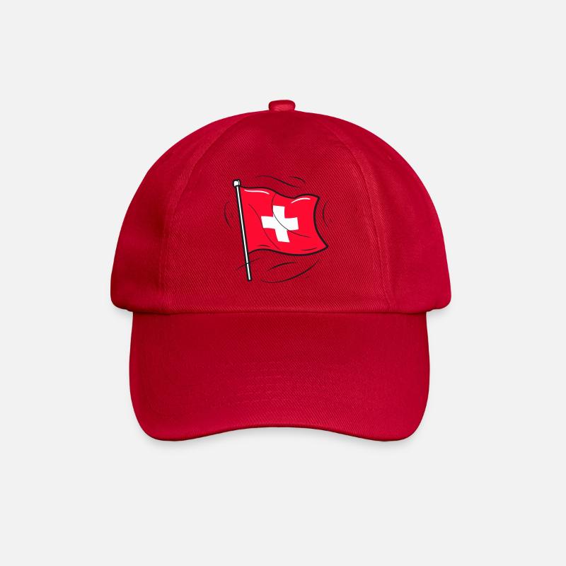 Swiss Flag Patriot Design - Baseball Cap - classic red