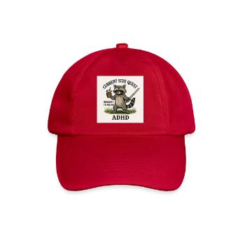 Raccoon Side Quest ADHD - Baseball Cap - classic red - Front