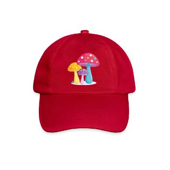 Illustration colorée du trio de champignons Graphique de champignons colorés - Casquette classique - rouge classique - Devant