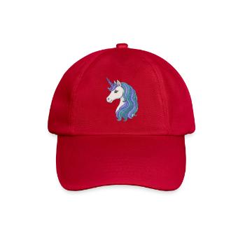 Pastel Unicorn Mane Portrait - Baseball Cap - classic red - Front
