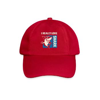 I Really Love Shark - Baseballkappe - klassisch Rot - Vorne