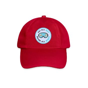 Ski All Day - Baseballkappe - klassisch Rot - Vorne