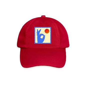 Retro-Pop-Art-Tischtennis-Flick-Grafik - Baseballkappe - klassisch Rot - Vorne