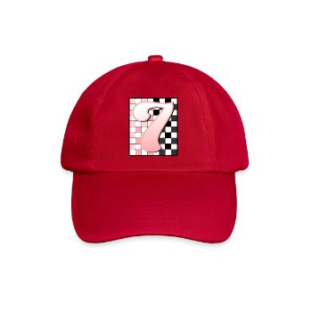 7. GEBURTSTAG – PINK CHECKERED - Baseballkappe - klassisch Rot - Vorne