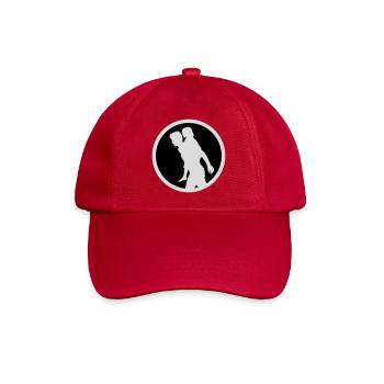 Vater Kind Silhouette Spazieren Familie Papa Liebe - Baseballkappe - klassisch Rot - Vorne