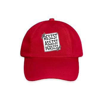 Resist Assist Persist Activism Motivation Logo - Baseball Cap - classic red - Front