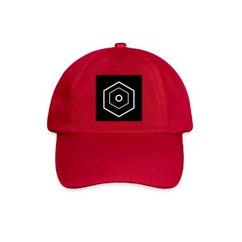 Multi-tiered hexagon logo black - Baseball Cap - classic red - Front