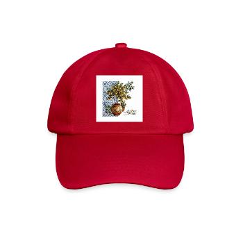 Designer Azzo -Zitronenbaum mit blauer Keramik - Baseballkappe - klassisch Rot - Vorne