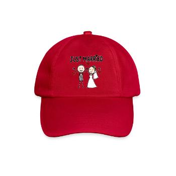 Couple de mariage animé joyeux, tout juste mariés - Casquette classique - rouge classique - Devant