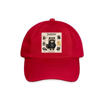 Timothy the Raccoon in Hoodie - Baseball Cap - classic red - Front