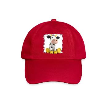 Kuh mit Gelben Stiefeln Cartoon - Baseballkappe - klassisch Rot - Vorne