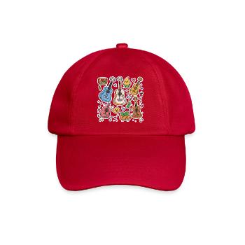 Style de bande dessinée au ukulélé - Casquette classique - rouge classique - Devant
