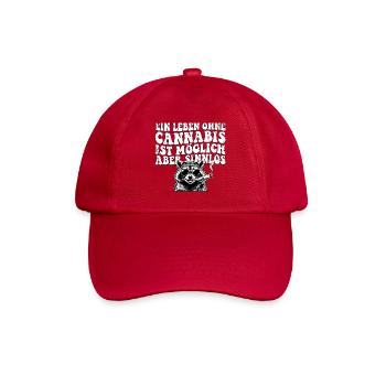 Lustiges Cannabis Waschbär Design - Baseballkappe - klassisch Rot - Vorne