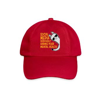 Social Media Seriously Harms Mental Health Lama - Baseball Cap - classic red - Front