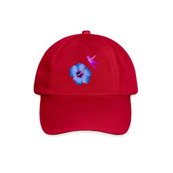 Hibiscus and flying fairies silhouette - Baseball Cap - classic red - Front