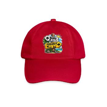 Büro vs Freizeit Schild - Baseballkappe - klassisch Rot - Vorne