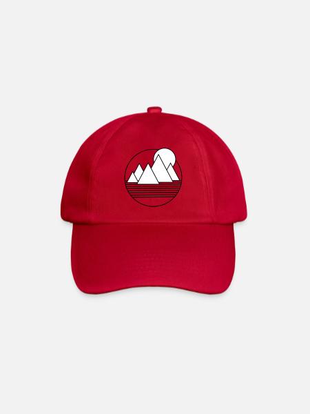 Minimalistische Wüstenlandschaft - Baseballkappe - klassisch Rot
