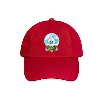 Snow Globe Santa with Candy Canes - Baseball Cap - classic red - Front