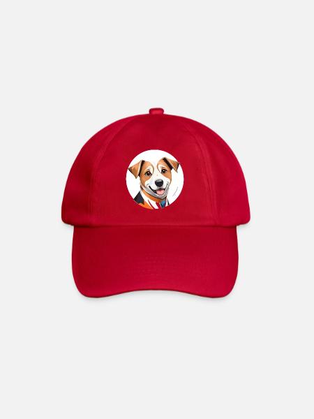 Portrait de chien amical stylisé - Casquette classique - rouge classique