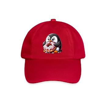 pingouin mignon avec beignet dessin animé drôle - Casquette classique - rouge classique - Devant