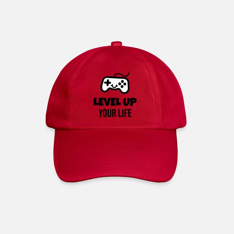 Minimalistische Gaming-Illustration - Baseballkappe - klassisch Rot