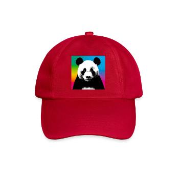 Panda - Baseballkappe - klassisch Rot - Vorne