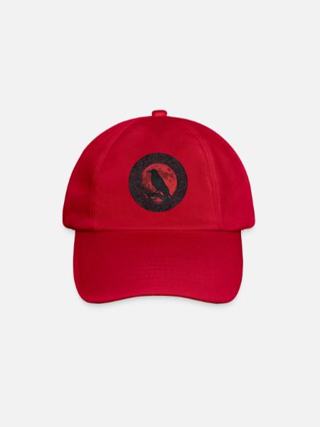 Night raven under red moon - Baseball Cap - classic red