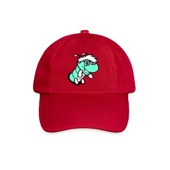 nerd caterpillar looks hole geek worm horn-rimmed glasses smart - Baseball Cap - classic red - Front