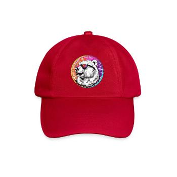 Bear with sunglasses in neon design - Baseball Cap - classic red - Front